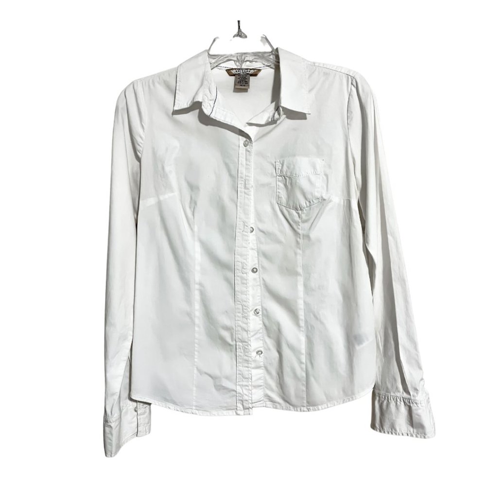 button up shirt / white / long sleeve